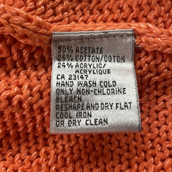 Talbots Collection Women Sweater Knit Cardigan Long Sleeve Orange Size L Button - Picture 6 of 9